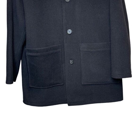 Pronto Uomo black wool and cashmere blend button up coat size L - Picture 3 of 15